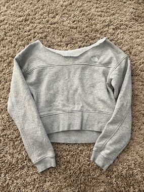 The North Face Heather Gray Cropped Crewneck Sweatshirt